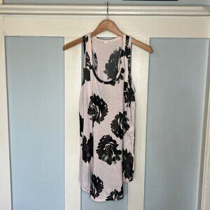 03 Everly Pink & Black Floral Tunic Tank Top